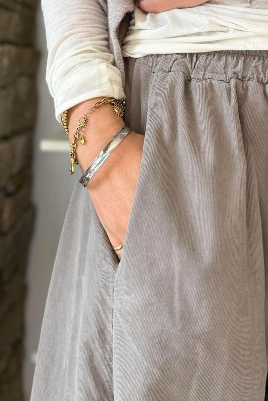 Bateau Needlecord 7/8 Barrel Culotte Pant Mocha